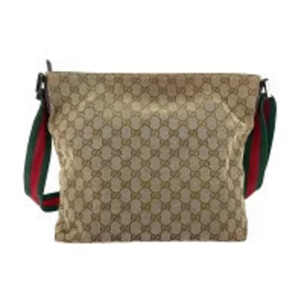 Gucci GG Canvas Sherry Shoulder Bag Brown